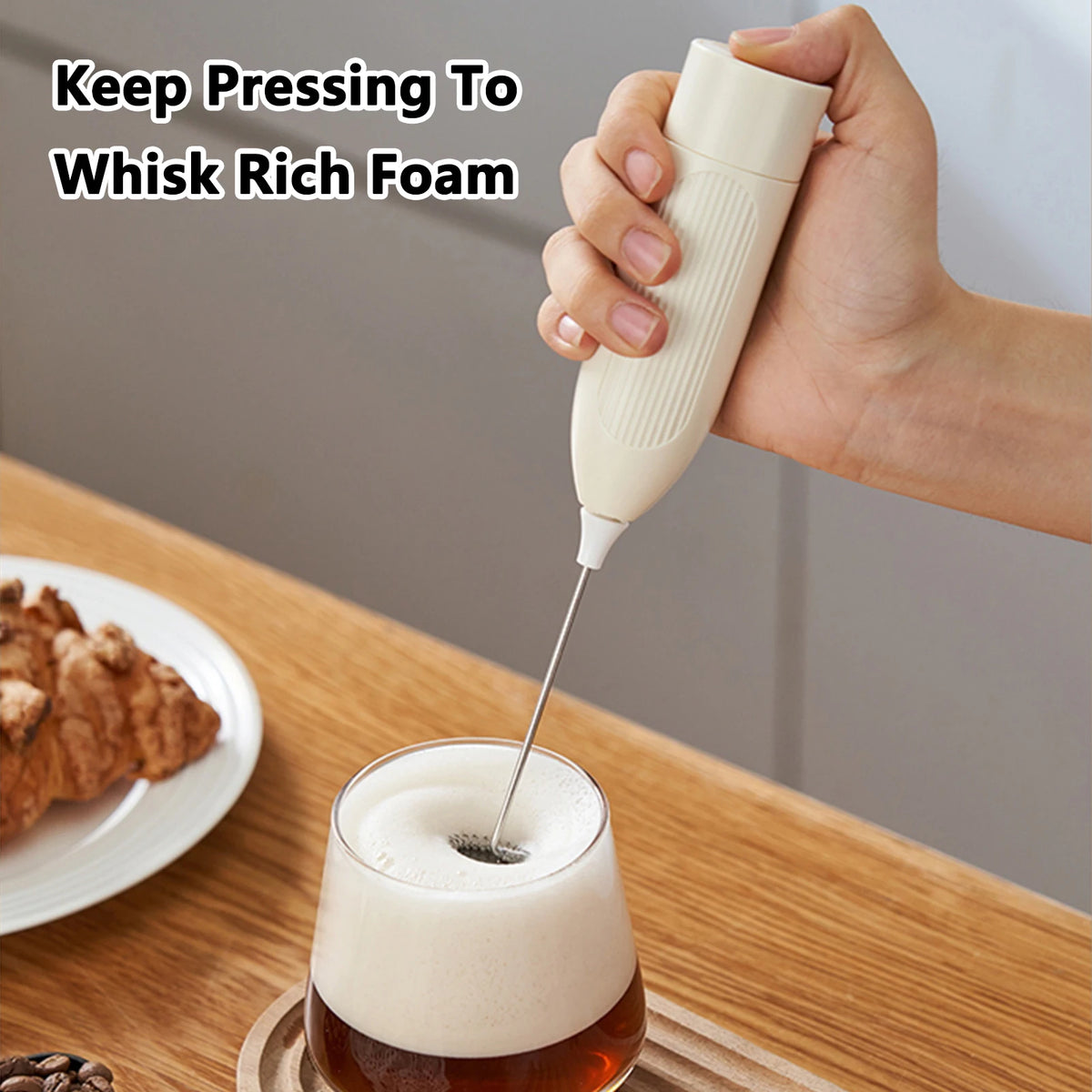Handheld Electric Milk Frother – Battery Powered Foam Maker Milk Frother Axl