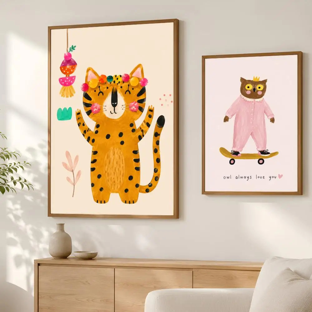 Nordic Animal Print Self-Stick Wall Art Poster | Waterproof Wall Art Poster Axl