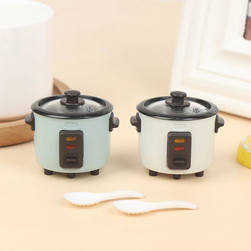 1:12 Dollhouse Miniature Rice Cooker with Spoon | Kitchen Set Dollhouse Accessory Axl