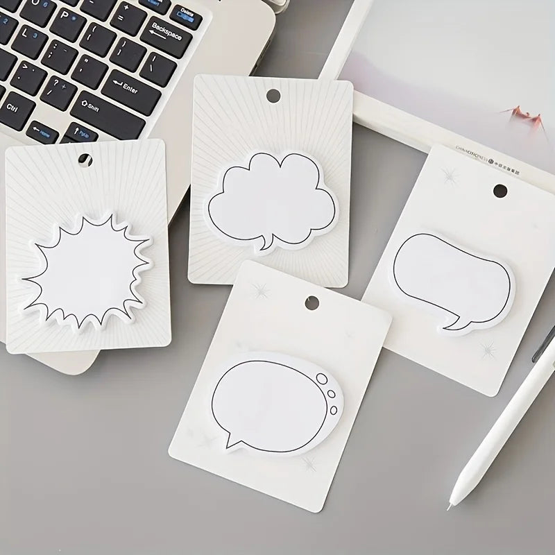 10-Pack Dialogue Box Sticky Notes – Kawaii Self-Adhesive Memo Sticky Note Pads Axl