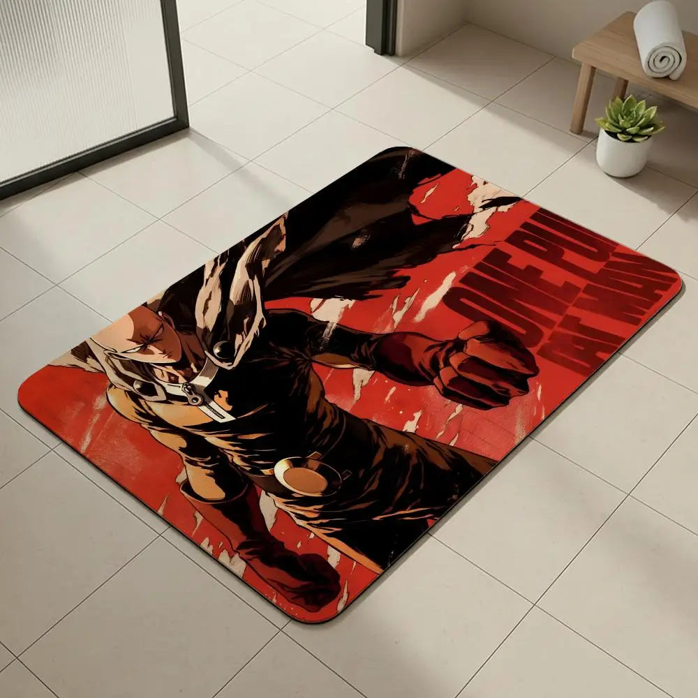 One Punch Man Diatomite Bath Mat – Quick Dry & Anti-Slip Diatomite Bath Mat Axl White6 40x60cm