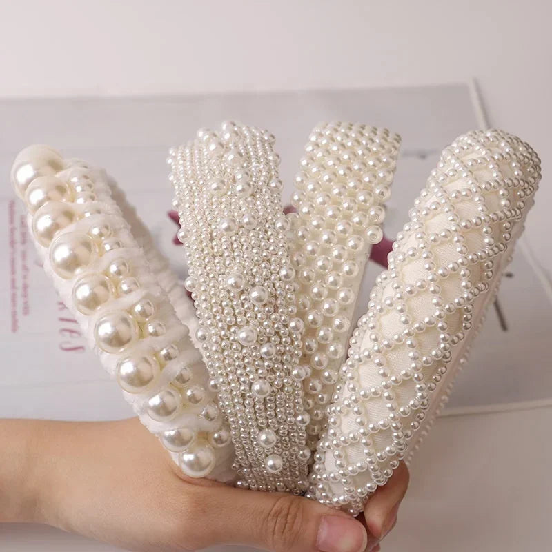Retro Pearl Headbands for Women – Elegant Hair Accessories Pearl Hair Headband Axl