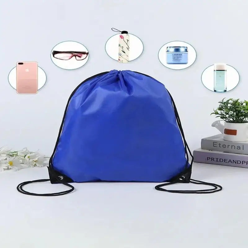 Nylon Oxford Drawstring Gym Backpack – Dual Shoulder Organizer Gym Drawstring Backpack Axl
