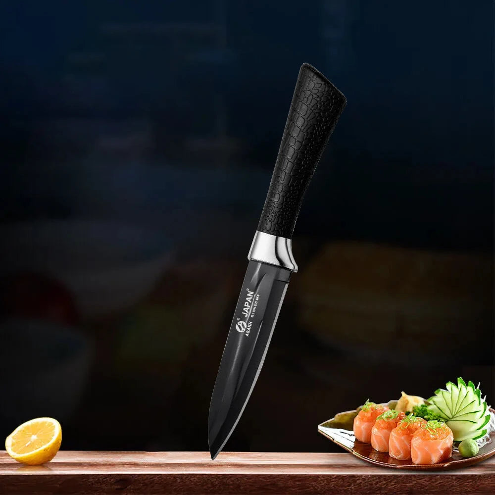 High-Carbon Steel Paring Knife – Sharp Black-Coated Blade Paring Knife Axl 1pcs