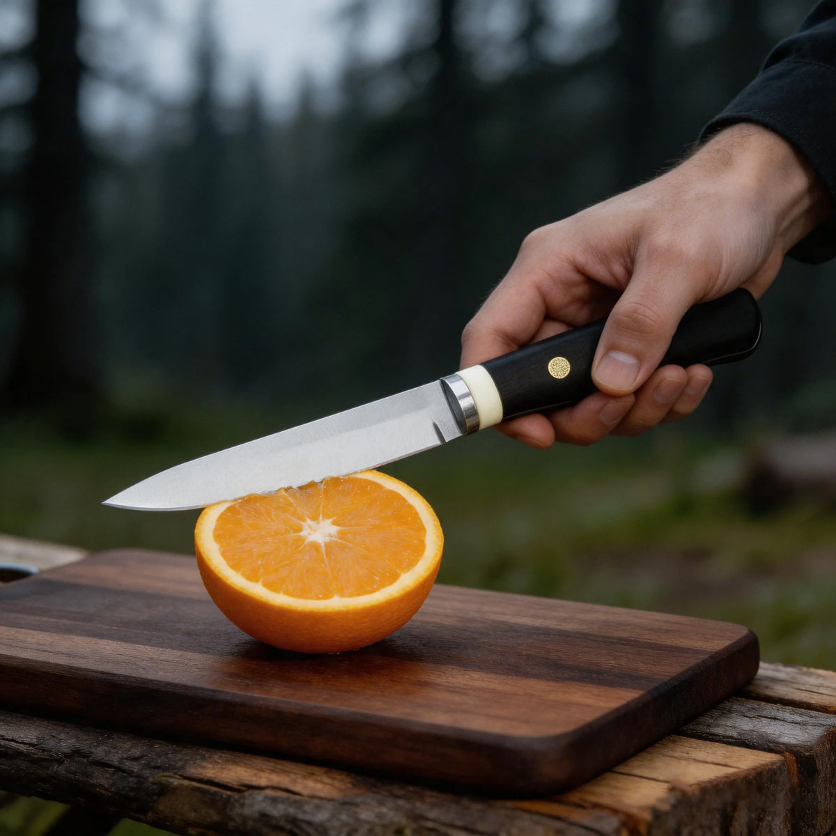 Fixed Blade Camping Knife – Wood Handle & Leather Sheath Fixed Blade Knife Axl