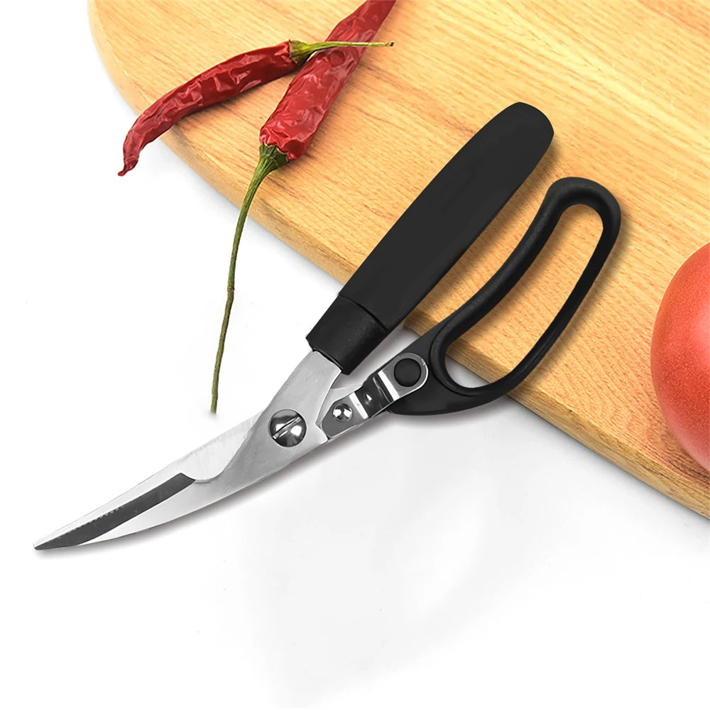 Stainless Steel Kitchen Scissors – BBQ & Food Shears Kitchen Scissors Axl Scissors-Black