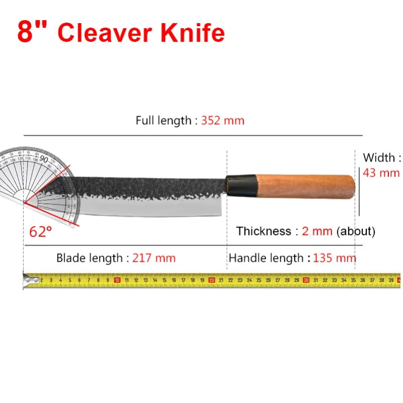 InLeung Handmade Chef Cleaver – Stainless Steel Kitchen Knife Chef Cleaver Knife Axl