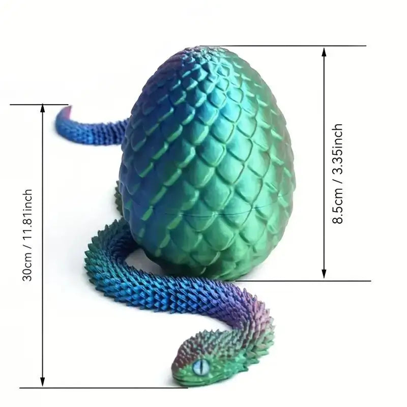 3D Printed Snake & Surprise Egg Set – Holiday Desktop Decor Novelty Figurine Set Axl