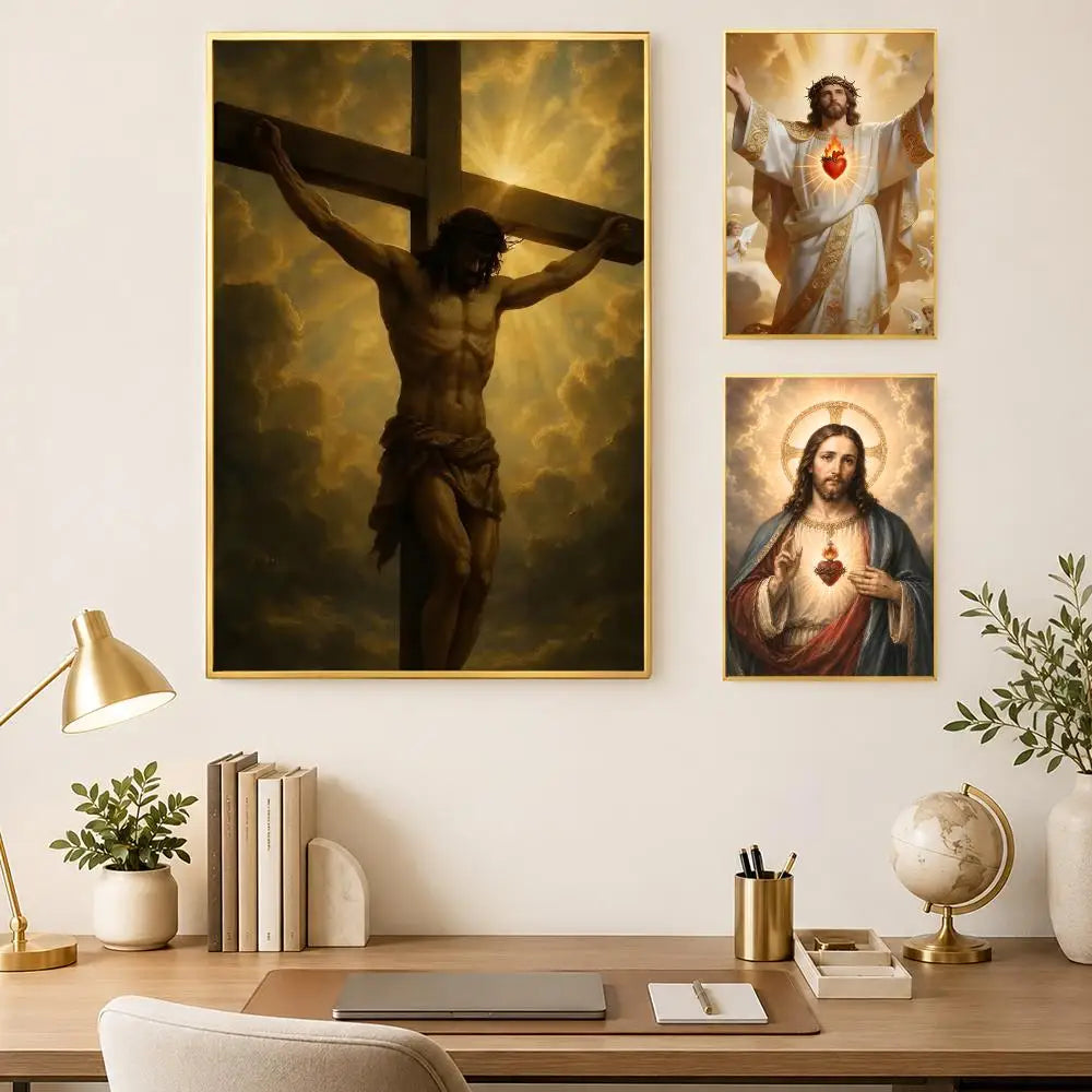 Jesus Religious Self-Stick Wall Art Poster – Waterproof Decor Religious Wall Poster Axl
