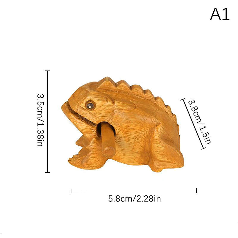 Thai Lucky Wooden Frog – Handcrafted Musical Decor Figurine Wooden Decor Figurine Axl A1
