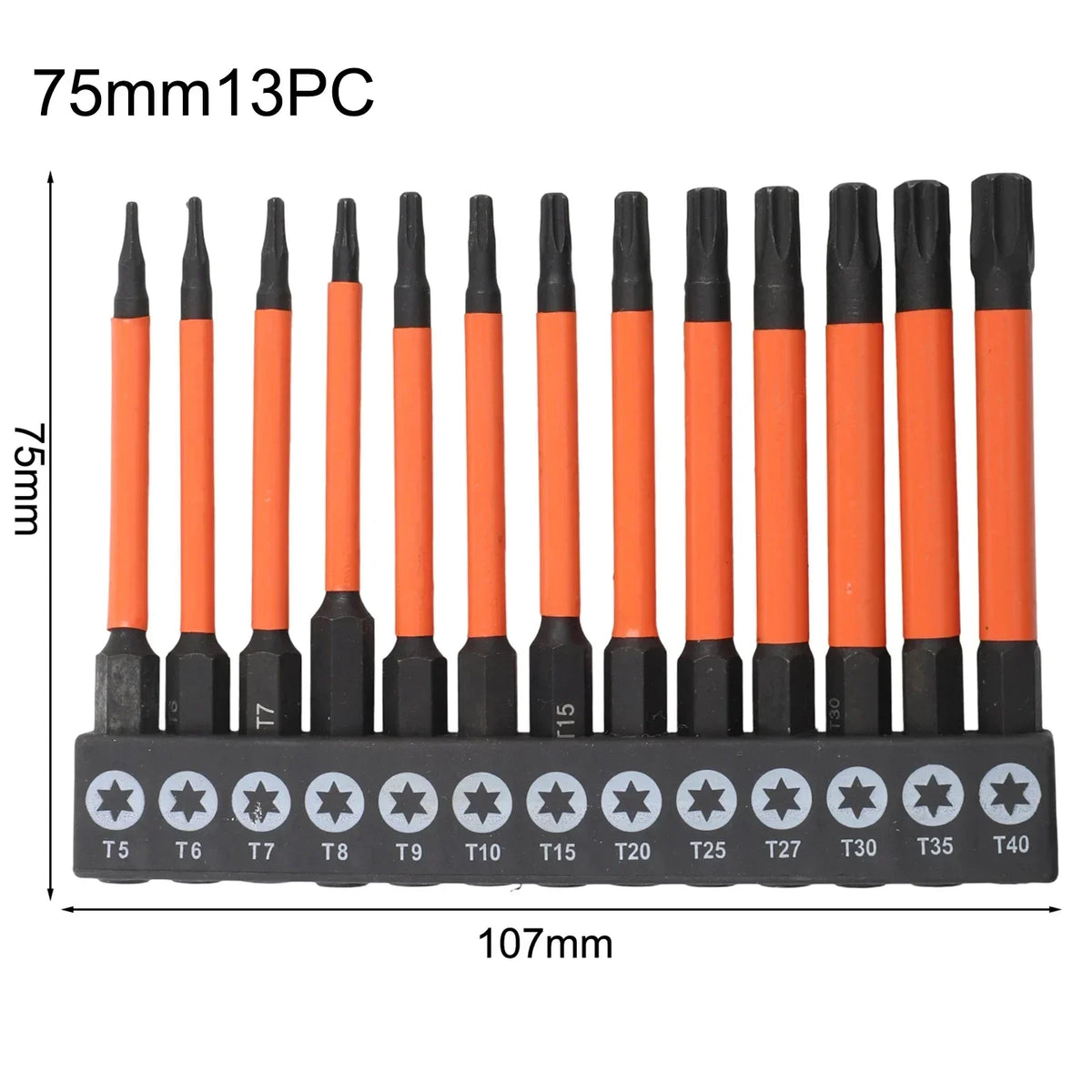 13-Pc Magnetic Torx Star Screwdriver Bits Set – 1/4" Hex Screwdriver Bit Set Axl 75mm China Mainland