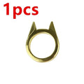Cat Ear Stainless Steel Ring – Emergency Window Breaker Tool Emergency Safety Ring Axl golden-1pc