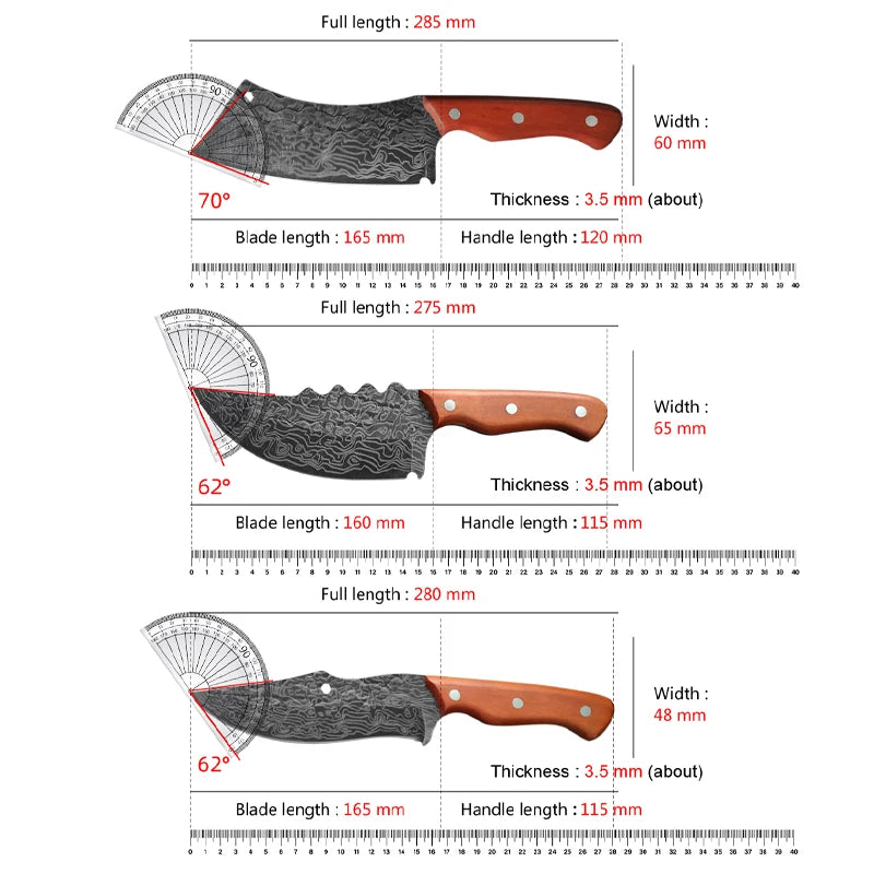 Damascus Forged Chef Knife – Sharp Wooden Handle Kitchen Knife Chef Kitchen Knife Axl