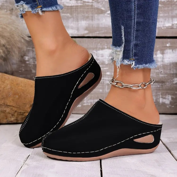 HAJINK Women's Retro Wedge Sandals – Roman Summer Slides Women's Wedge Sandals Axl Black 40 CN