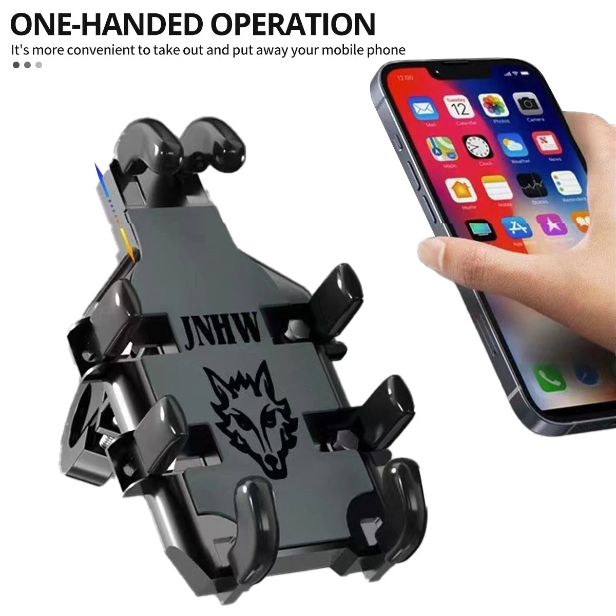 Octopus Motorcycle Bicycle Handlebar Phone Holder – 360° Rotating Handlebar Phone Mount Axl