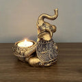 Elephant Trunks Up Tealight Candle Holder – Resin Home Decor Tealight Candle Holder Axl Style-D