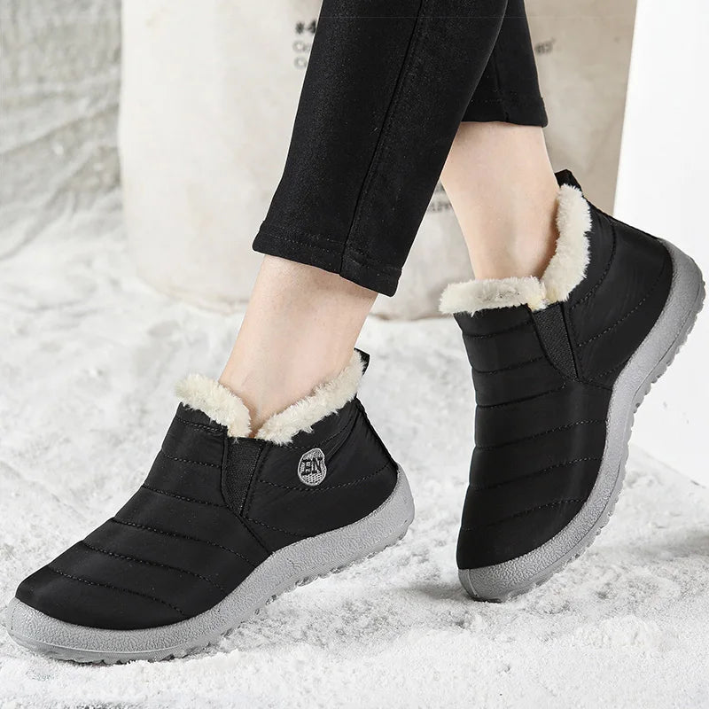 HAJINK Women's Waterproof Ankle Snow Boots – Fur Lined Winter Women's Snow Boots Axl