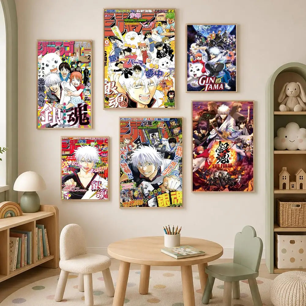 Gintama Anime Self-Stick Wall Poster – HD Waterproof Print Anime Wall Poster Axl