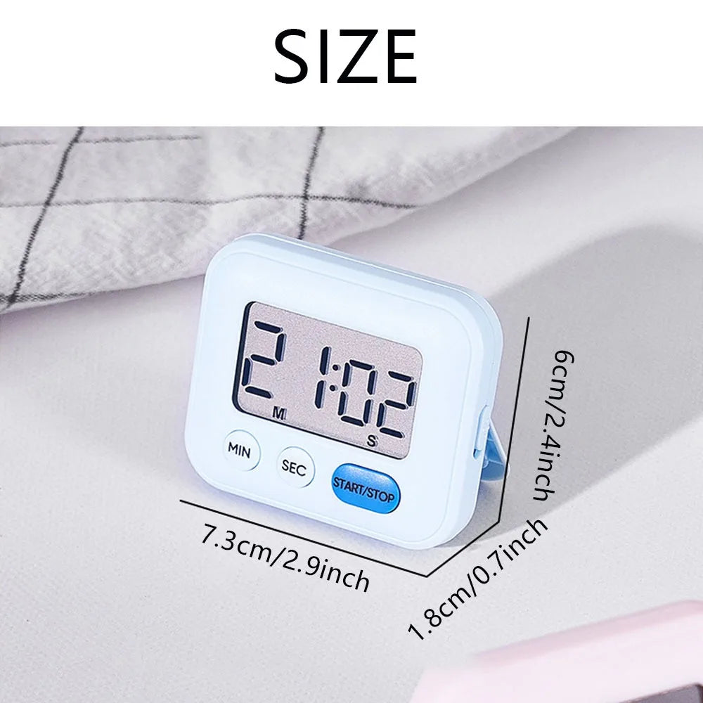 Digital LCD Kitchen Timer – Mute & Loud Alarm, 24-Hour Clock Digital Kitchen Timer Axl