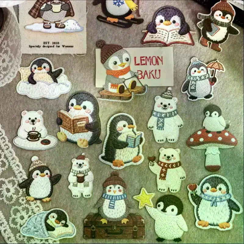 40Pcs Embroidered Animal Stickers for Scrapbooking & DIY Crafts Decorative Stickers Axl