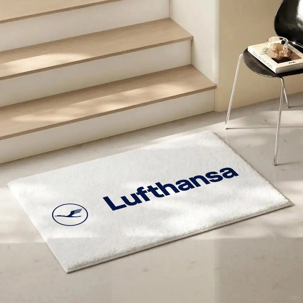 Lufthansa Aviation Flannel Floor Mat – Non-Slip Soft Indoor Rug Flannel Floor Mat Axl