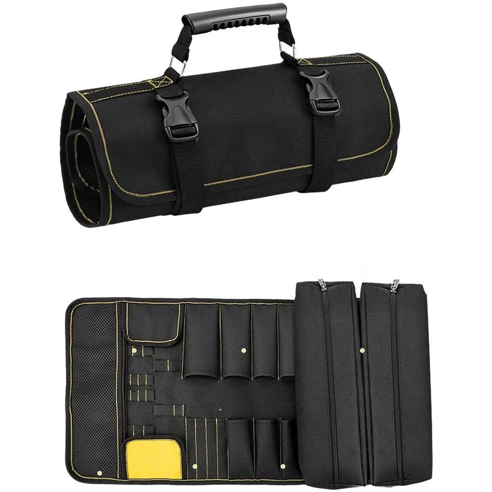 Roll-Up Tool Bag 35-Pocket Canvas Organizer | Electricians Roll-Up Tool Bag Axl 42slots China Mainland
