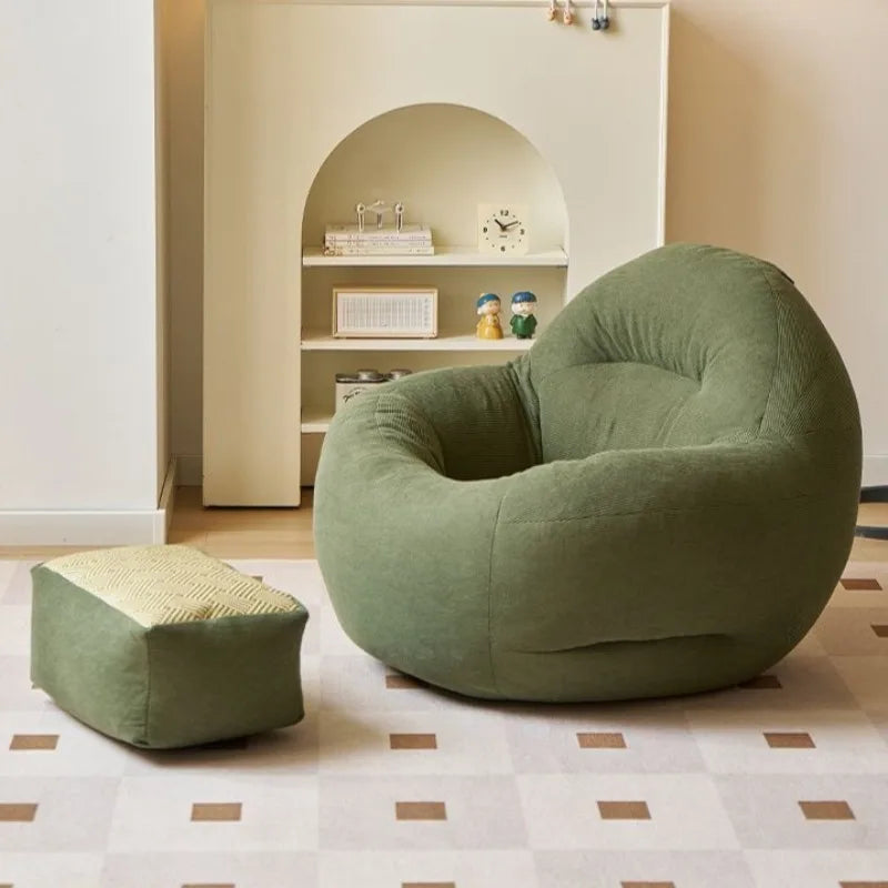 Giant Bean Bag Sofa – Corduroy Pouf Couch with Ottoman Bean Bag Sofa Axl