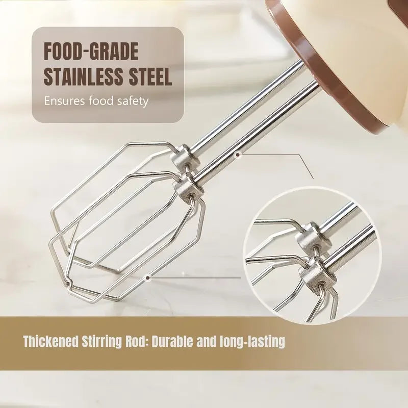 Cordless Electric Hand Mixer 5 Speed – 2 Stainless Whisks Cordless Hand Mixer Axl