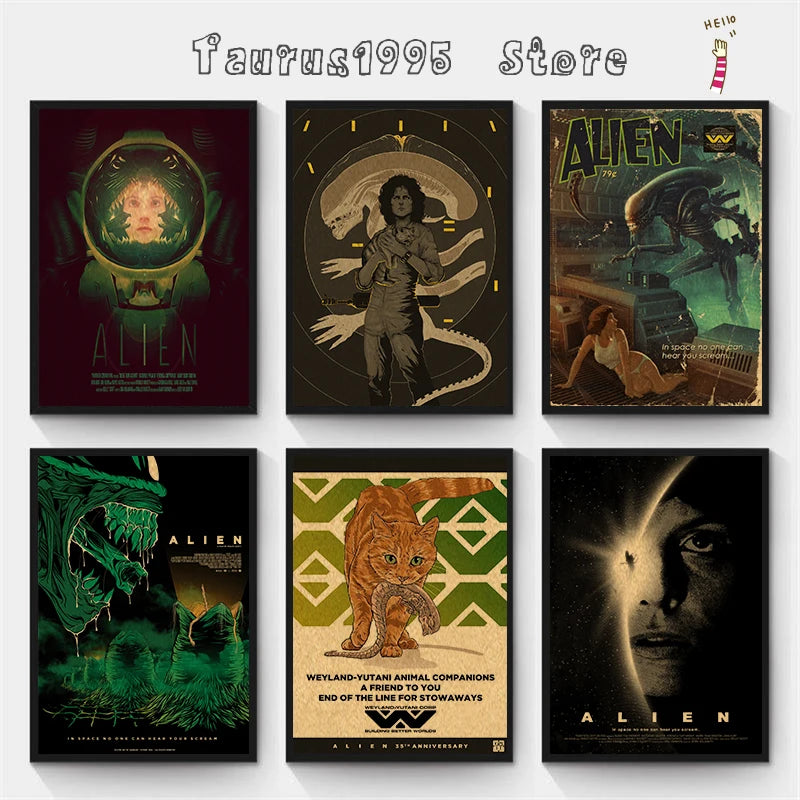 Alien Ridley Classic Movie Poster – Kraft Paper Wall Art Print Decorative Wall Poster Axl