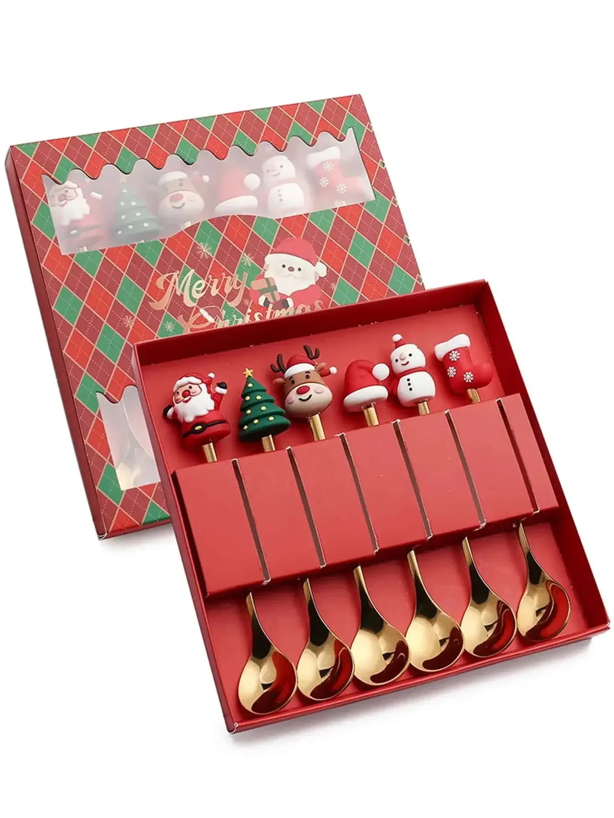 Christmas Stainless Steel Cutlery Set – Cartoon Knife Fork Spoon Holiday Cutlery Set Axl 6pcs 1
