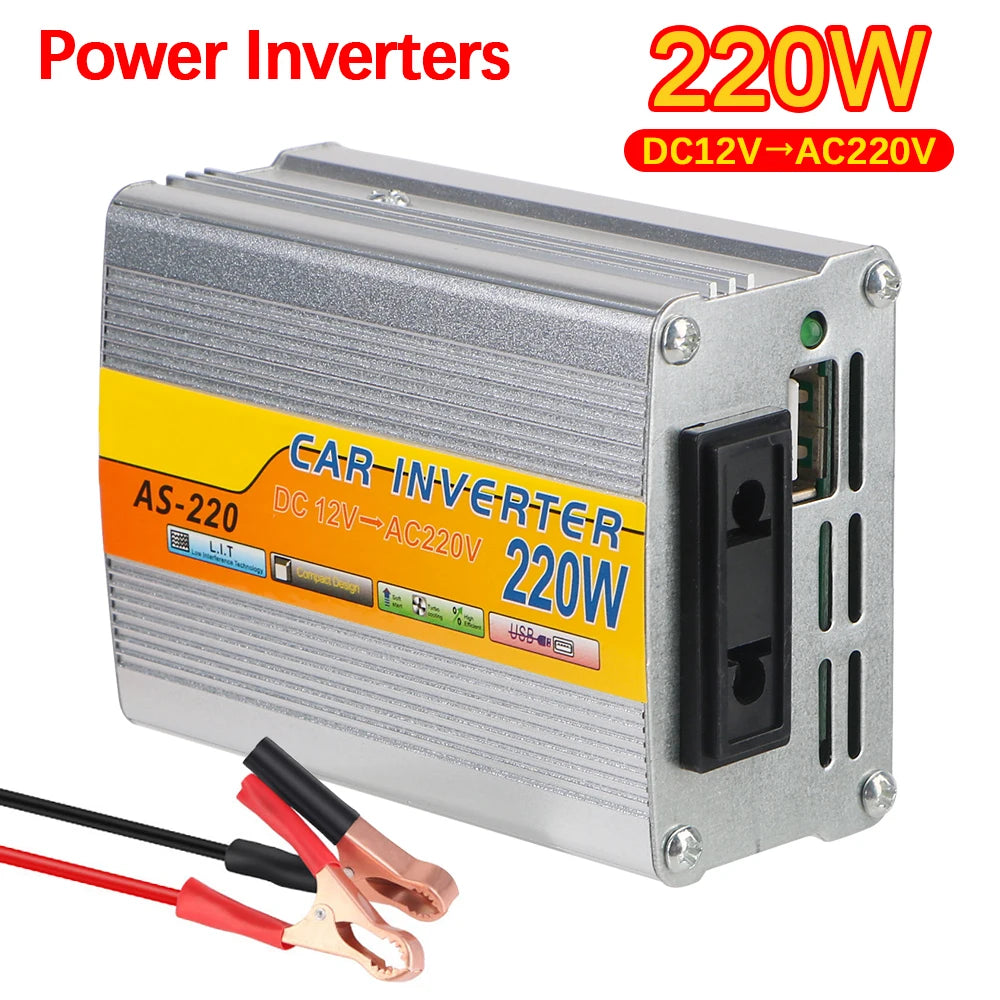 220W Car Power Inverter DC 12V to AC 220V with USB Port Car Power Inverter Axl
