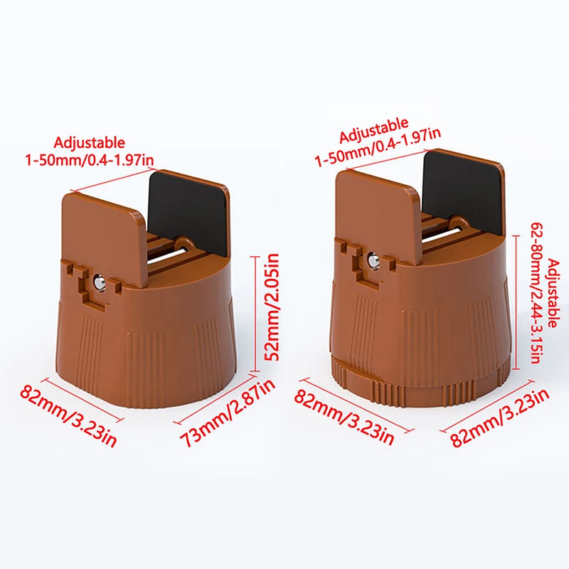 Adjustable Furniture Risers – Heavy-Duty Non-Slip Leg Pads Furniture Riser Axl