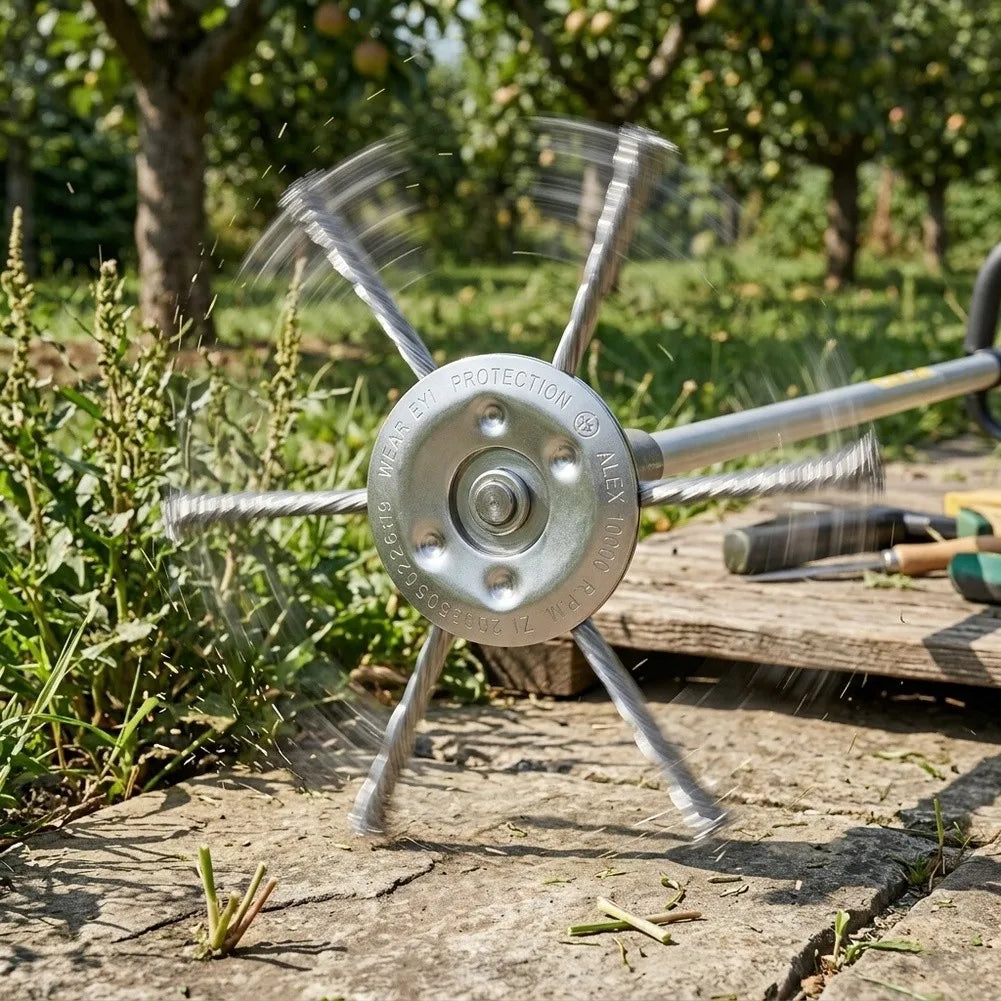 8-Inch 6-Blade Steel Wire Trimmer Head for Lawn Mowers | NEWONE Wire Trimmer Head Axl