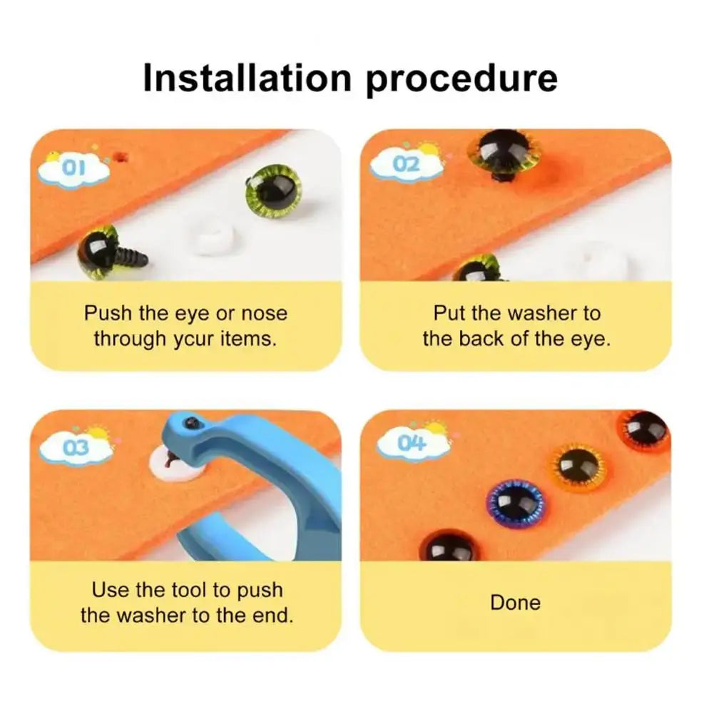 Safety Eye Tool for Plush Toys, Dolls & Crochet – 5–30mm Craft Assembly Tool Axl