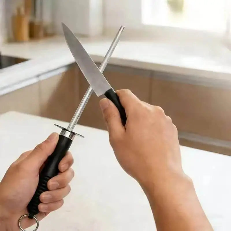 10-Inch Carbon Steel Knife Honing Rod | Kitchen Sharpening Steel Knife Honing Rod Axl
