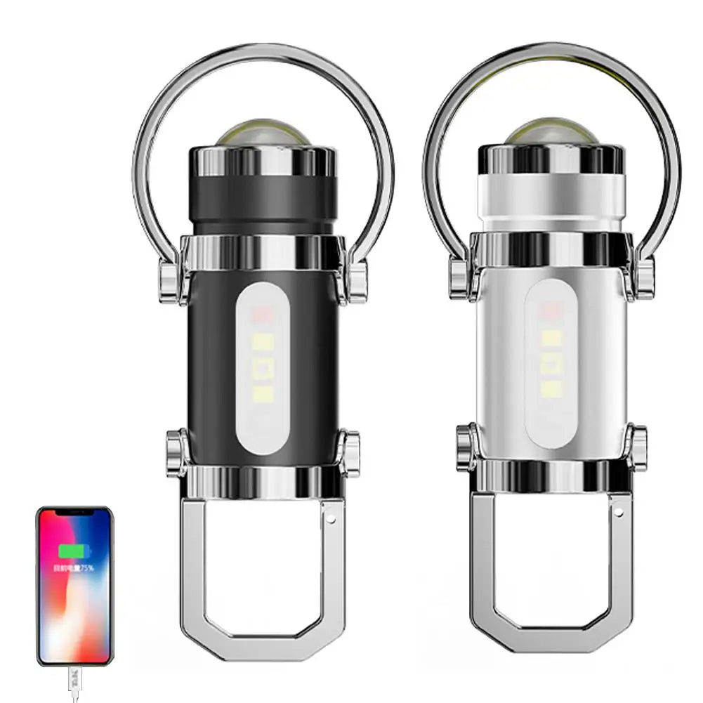 Mini Keychain LED Flashlight – 8 Modes, Power Bank, Type-C Keychain LED Flashlight Axl