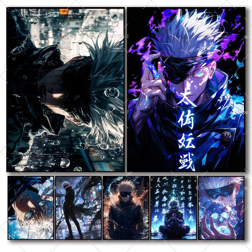 Gojo Satoru Anime Wall Poster – Self-Adhesive Waterproof Sticker Anime Wall Poster Axl