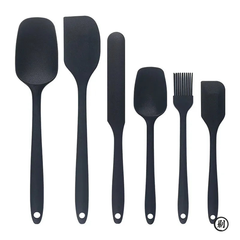 6-Piece Silicone Spatula Set – Cake Frosting Kit with Brush Silicone Baking Set Axl