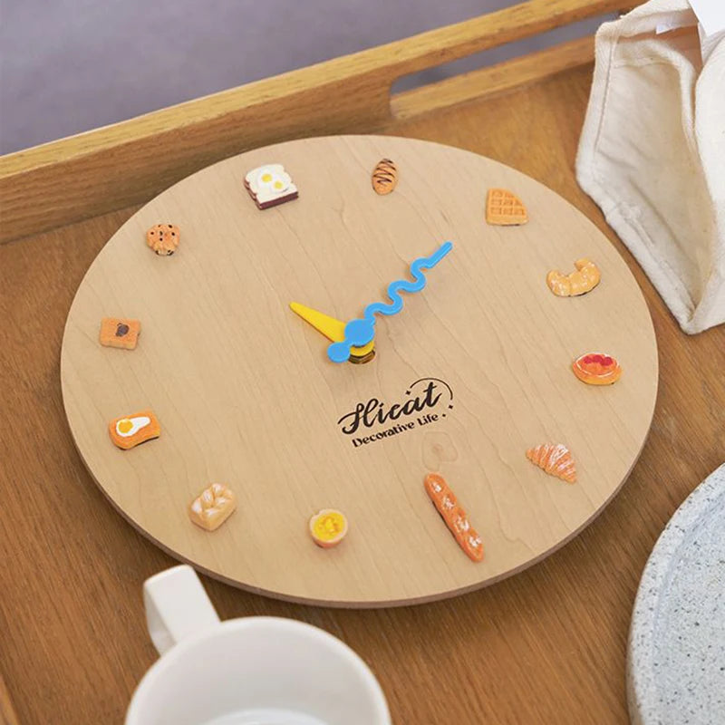 Modern Silent Wall Clock – 25cm Wood Grain Acrylic Round Silent Wall Clock Axl