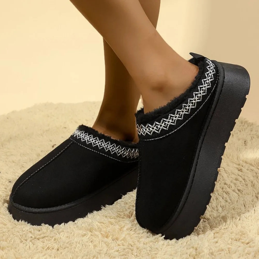 Women's Winter Snow Boots – Cozy Slip-On Platform Ankle Boot Women's Snow Boots Axl 36 black
