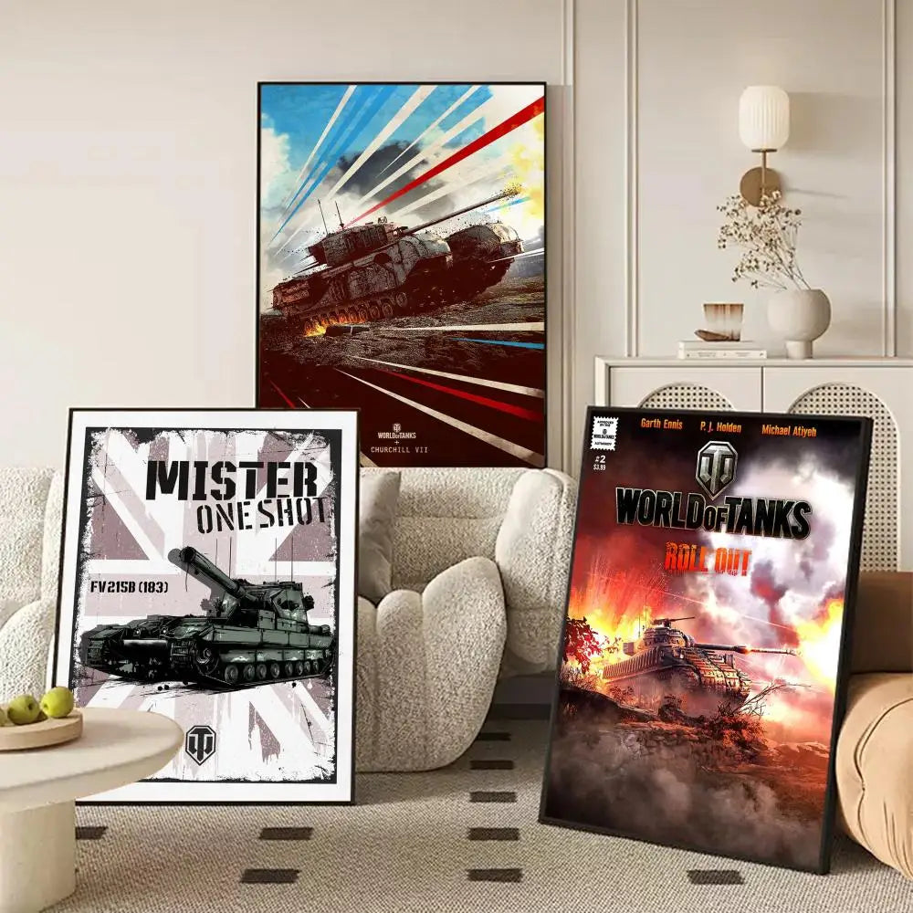 World of Tanks Game Wall Poster Removable Sticker Mural Decal Wall Sticker Mural Axl
