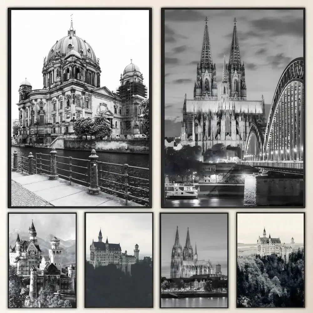 German Landmarks HD Wall Poster – Waterproof Sticky Home Decor Wall Art Poster Axl