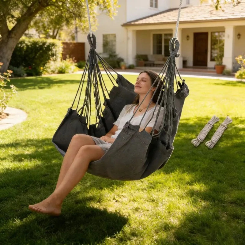 Indoor Outdoor Hanging Swing Chair – Soft Comfort Rocking Chair Hanging Swing Chair Axl