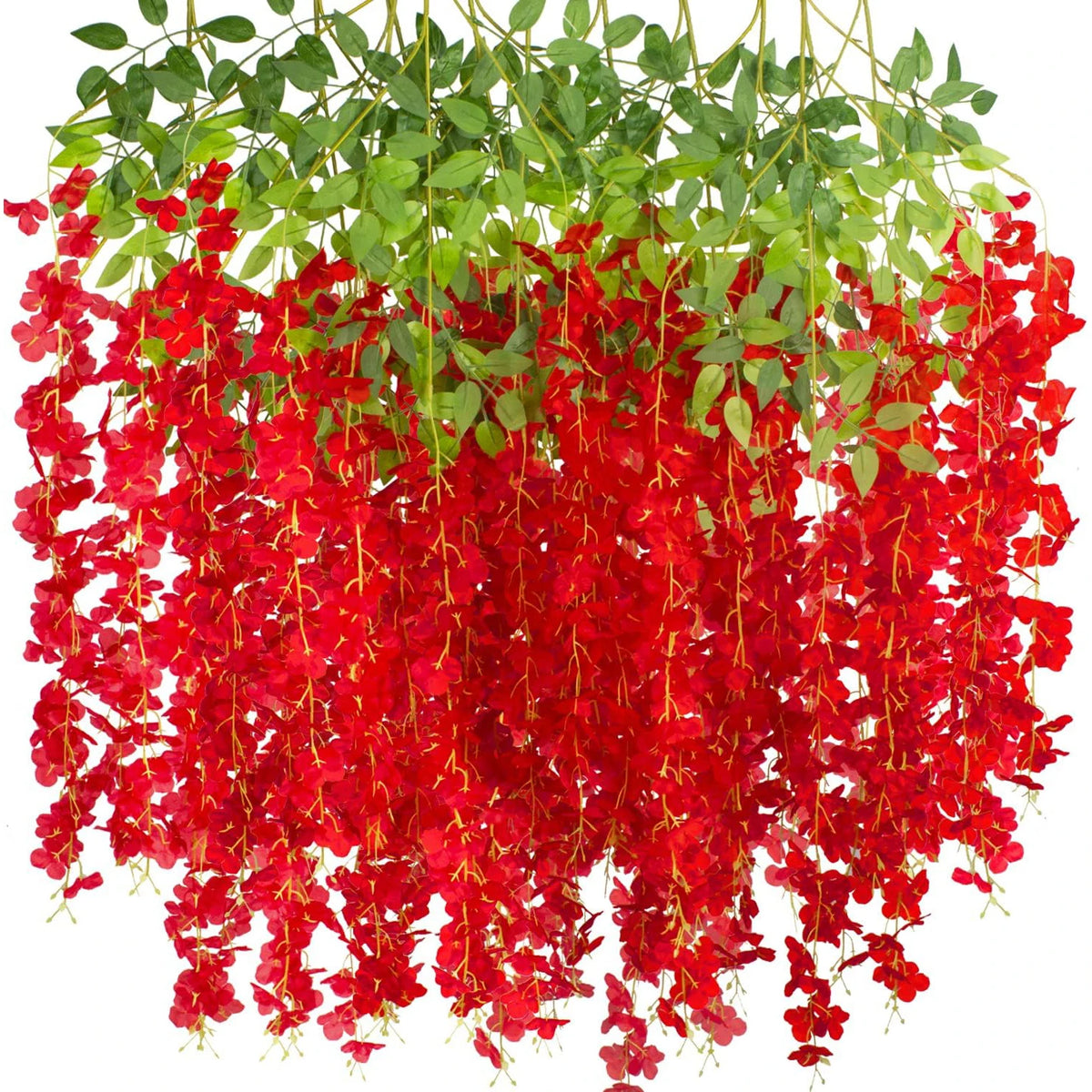 Silk Orchid Flower Garland – Wedding, Party & Home Wall Decor Artificial Flower Garland Axl Red 3pcs