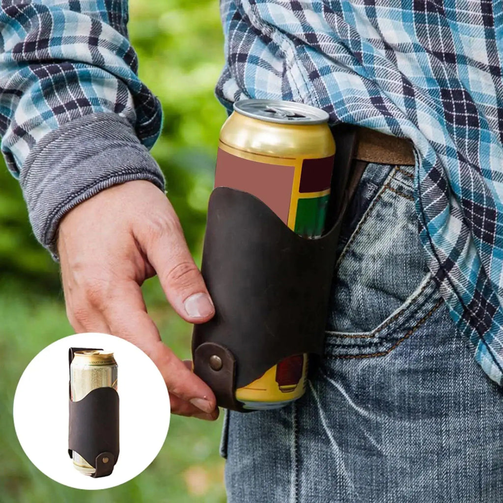 PU Leather Beer Belt Holster – Waterproof Bottle Holder for Men Belt Bottle Holster Axl Default Title