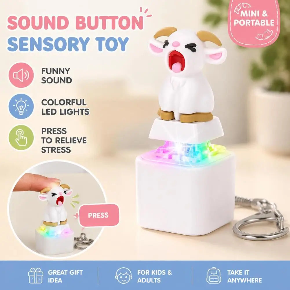 Screaming Goat LED Clicker Keychain – Animal Sound Fidget Toy Novelty Fidget Keychain Axl