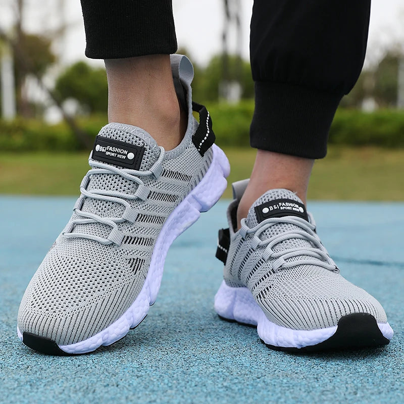 ZULIWAGN Men's Breathable Mesh Running & Walking Shoes Men's Athletic Shoes Axl GRAY 37