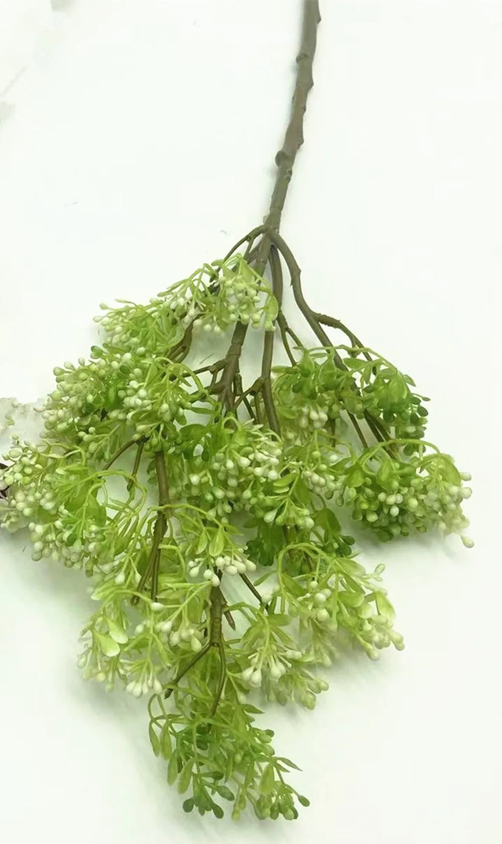 Faux Milan Berry Branch Stem – 3 Forks Artificial Flower Artificial Floral Stem Axl light green