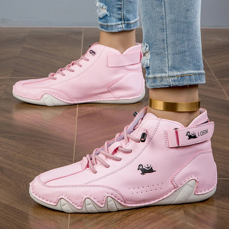 Women's Lace-Up Flat Ankle Boots – Breathable Casual Short Boot Flat Ankle Boots Axl