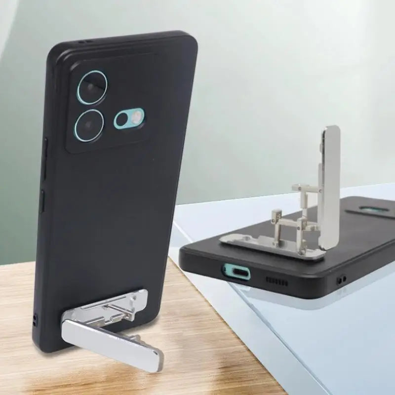 Mini Foldable Phone Stand – Aluminum Alloy Adjustable Desk Mount Phone Stand Axl